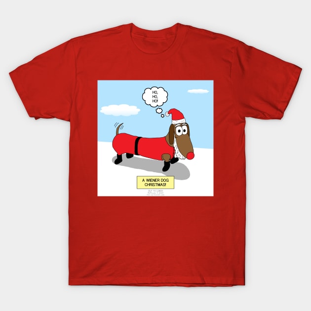 A Wiener Dog Christmas T-Shirt by OutToLunch